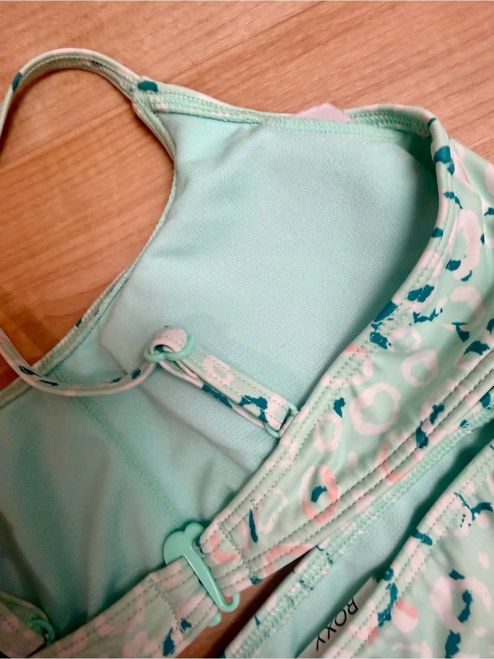 Roxy Girls Bikini Set Mint Leopard Print Size 12/L